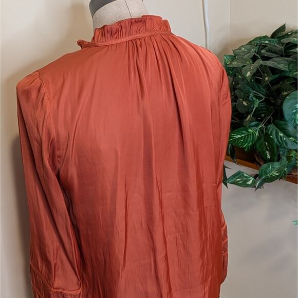 Rachel Roy Burnt Orange Peasant Blouse Small - Picture 4 of 9